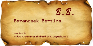 Barancsek Bertina névjegykártya